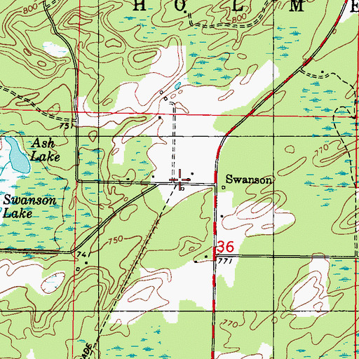 Topographic Map of Swanson Station (historical), MI