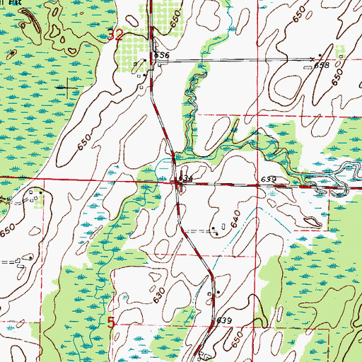 Topographic Map of Little River Post Office (historical), MI