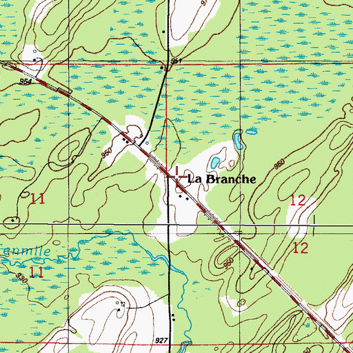 Topographic Map of La Branche Station (historical), MI