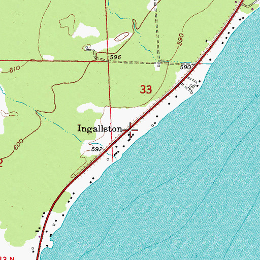 Topographic Map of Ingallston Post Office (historical), MI