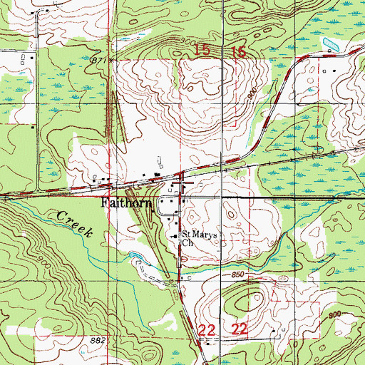 Topographic Map of Faithorn Station, MI