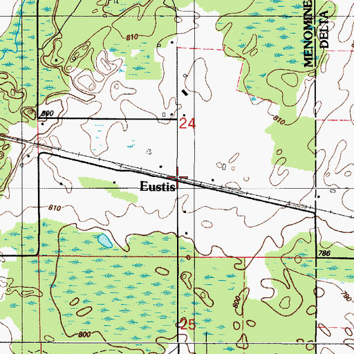Topographic Map of Eustis Station (historical), MI