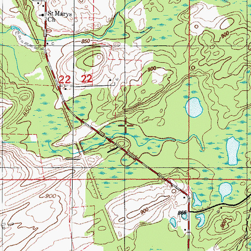 Topographic Map of Brooks Station (historical), MI