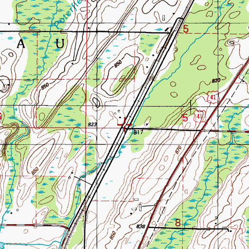 Topographic Map of Blount Post Office (historical), MI