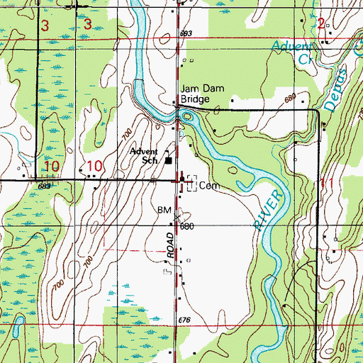 Topographic Map of Seventh-Day Adventist Church, MI