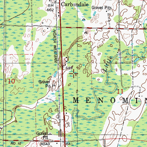 Topographic Map of Little Bear Golf Course, MI