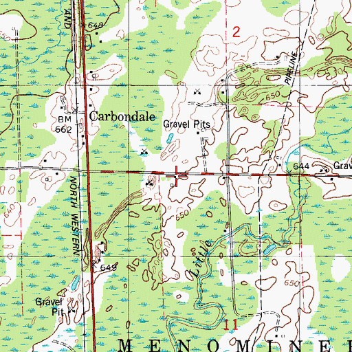 Topographic Map of Little Nugget Golf Course, MI