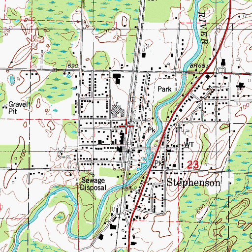 Topographic Map of First Methodist Church, MI