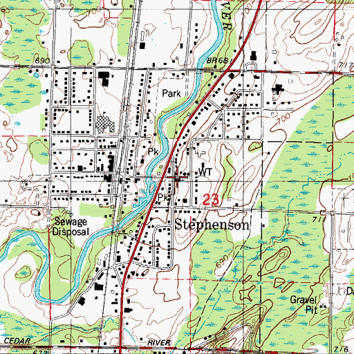 Topographic Map of Precious Blood Church, MI