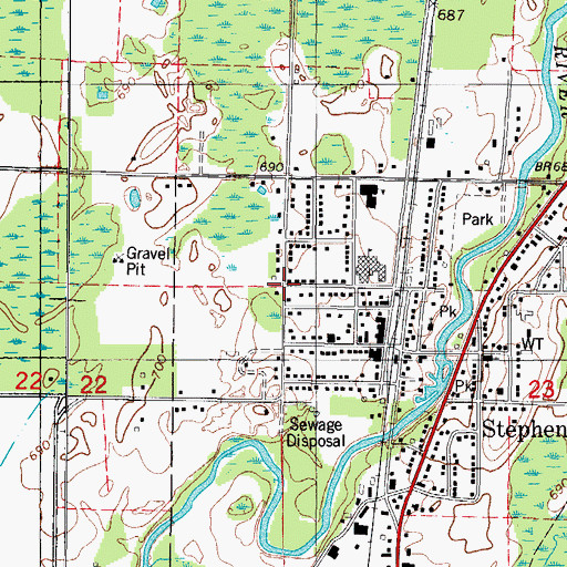 Topographic Map of Assembly of God Church, MI