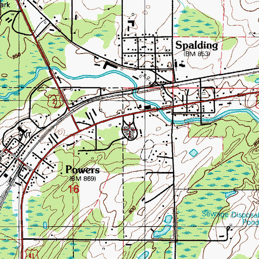 Topographic Map of North Central Junior/Senior High School, MI