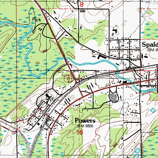 Topographic Map of Grace Evangelical Lutheran Church, MI