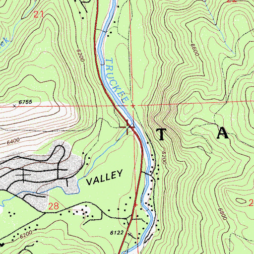Topographic Map of Squaw Valley, CA