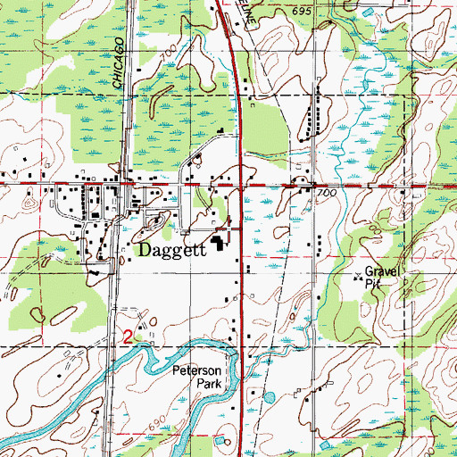 Topographic Map of Dagget Medical Clinic, MI