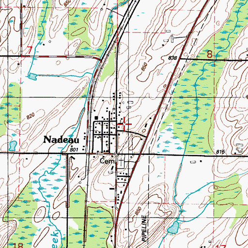 Topographic Map of Saint Brunos Catholic Church, MI