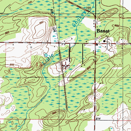 Topographic Map of Holy Rosary Catholic Church, MI