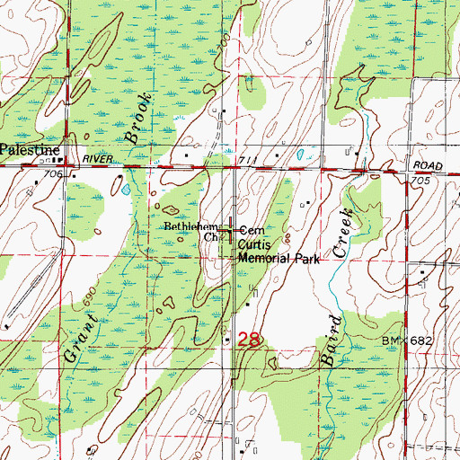 Topographic Map of Bethlehem Covenant Cemetery, MI