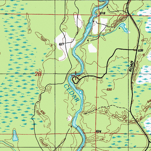 Topographic Map of Cedar River North State Forest Campground, MI