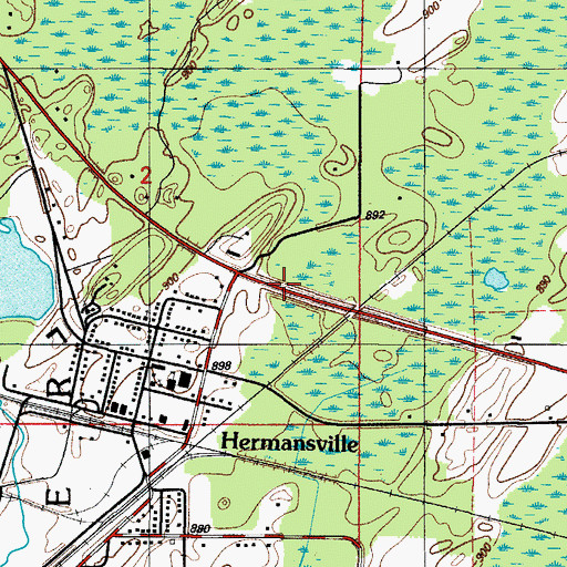 Topographic Map of Hermansville Historical Marker, MI
