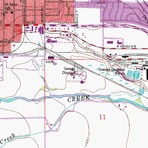 Topographic Map of Longmont Wastewater Treatment Plant, CO