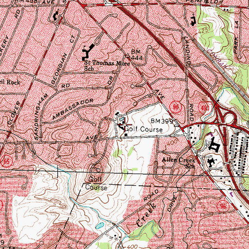 Topographic Map of Rochester Country Club, NY