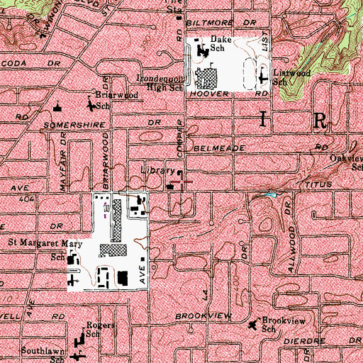 Topographic Map of Irondequoit School (historical), NY