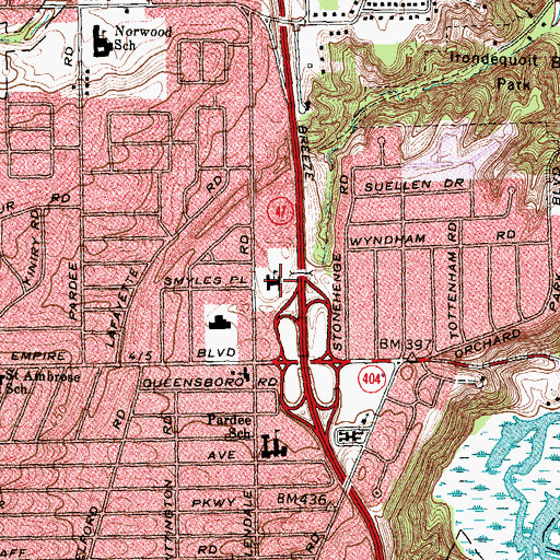 Topographic Map of Laurelton School, NY