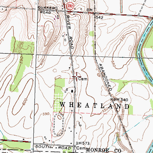 Topographic Map of Warren Cemetery, NY