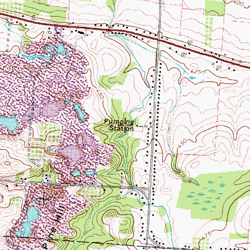 Topographic Map of Spencerport Waterworks, NY