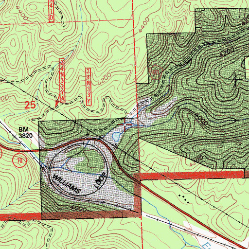 Topographic Map of Squirrel Creek, CA