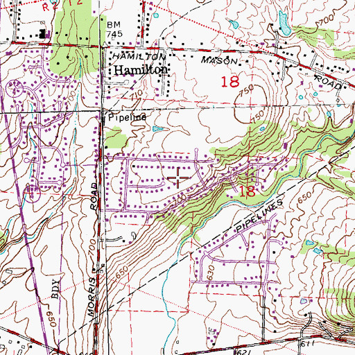 Topographic Map of Ascot Downs, OH