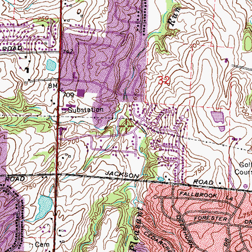 Topographic Map of Augusta Hills, OH