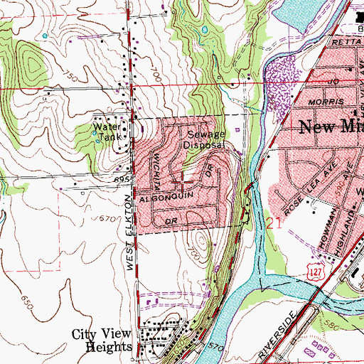 Topographic Map of Cherokee Park, OH