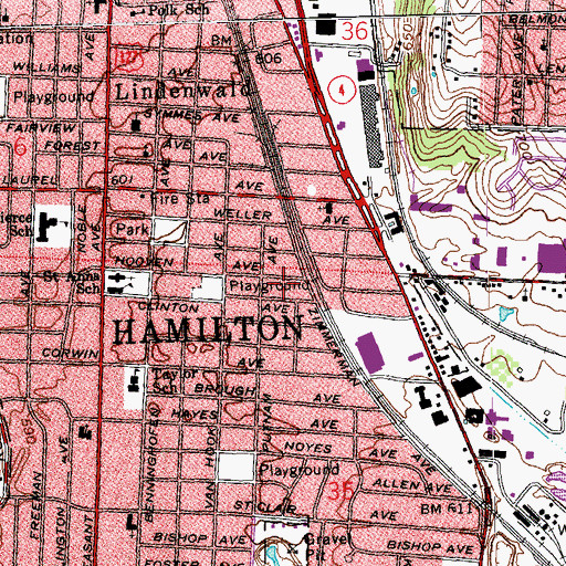 Topographic Map of Dixiedale, OH