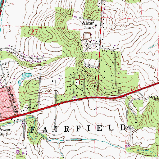 Topographic Map of Fairham Heights, OH