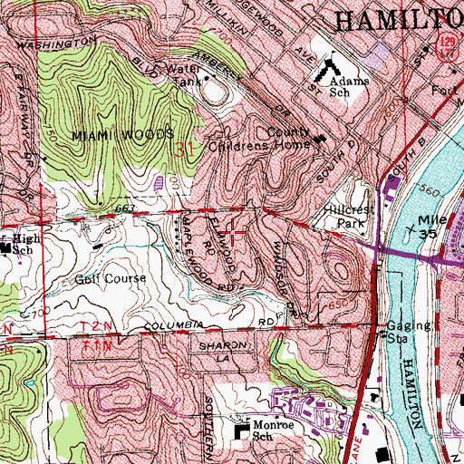 Topographic Map of Forest Hills, OH