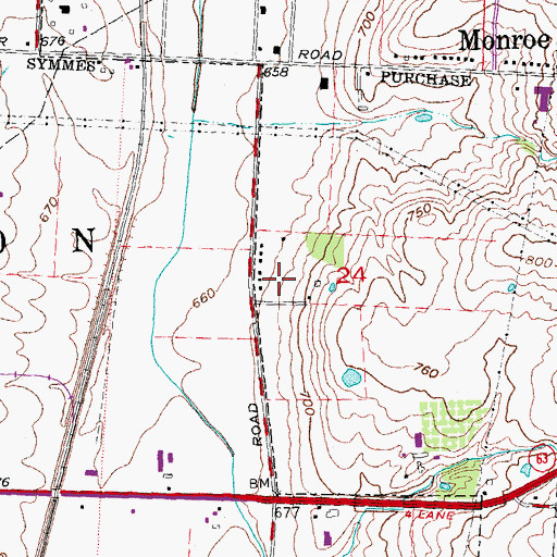 Topographic Map of Green Acres, OH