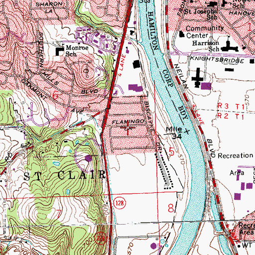 Topographic Map of Sharon Park, OH