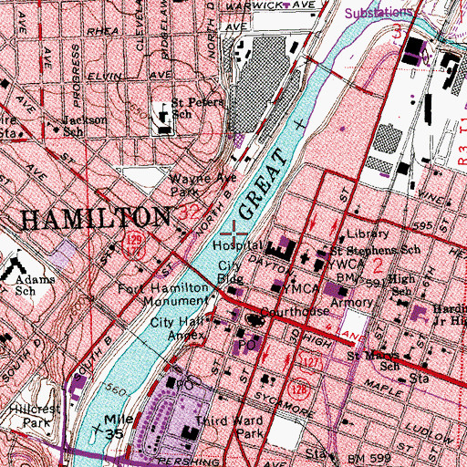 Topographic Map of Upper Ferry (historical), OH