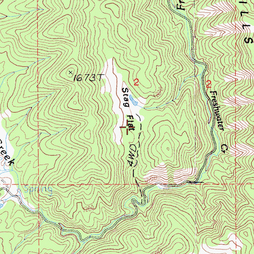 Topographic Map of Stag Flat, CA