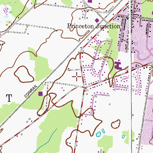 Topographic Map of West Windsor Municipal Complex, NJ