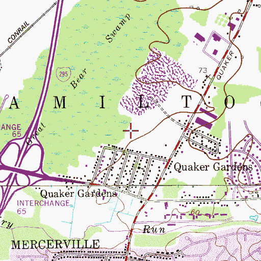 Topographic Map of Quakerbridge Office Plaza, NJ