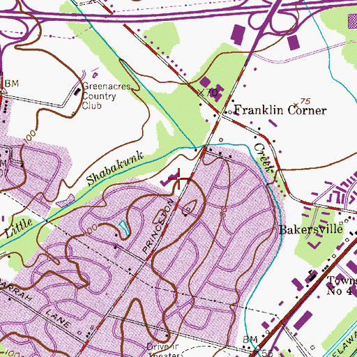 Topographic Map of Benjamin Franklin Elementary School, NJ