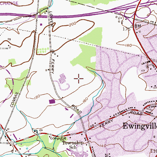 Topographic Map of Princeton Crossroads Corporate Center, NJ