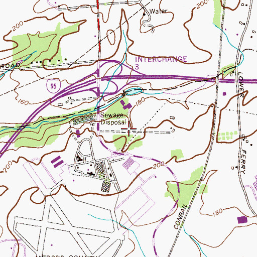 Topographic Map of Sierra Office Park, NJ