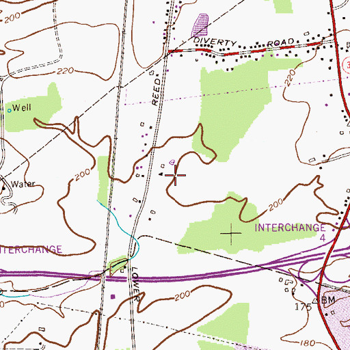 Topographic Map of Reed Road Industrial Park, NJ