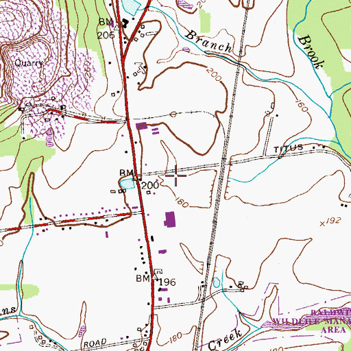 Topographic Map of Pennington Office Park, NJ