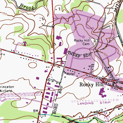 Topographic Map of Montgomery Shopping Center, NJ