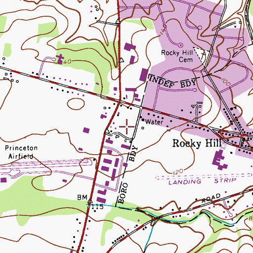 Topographic Map of Princeton North Shopping Center, NJ