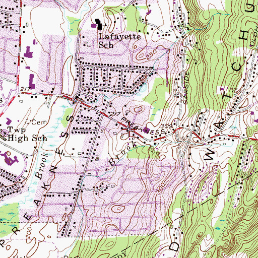 Topographic Map of Grace United Presbyterian Church, NJ